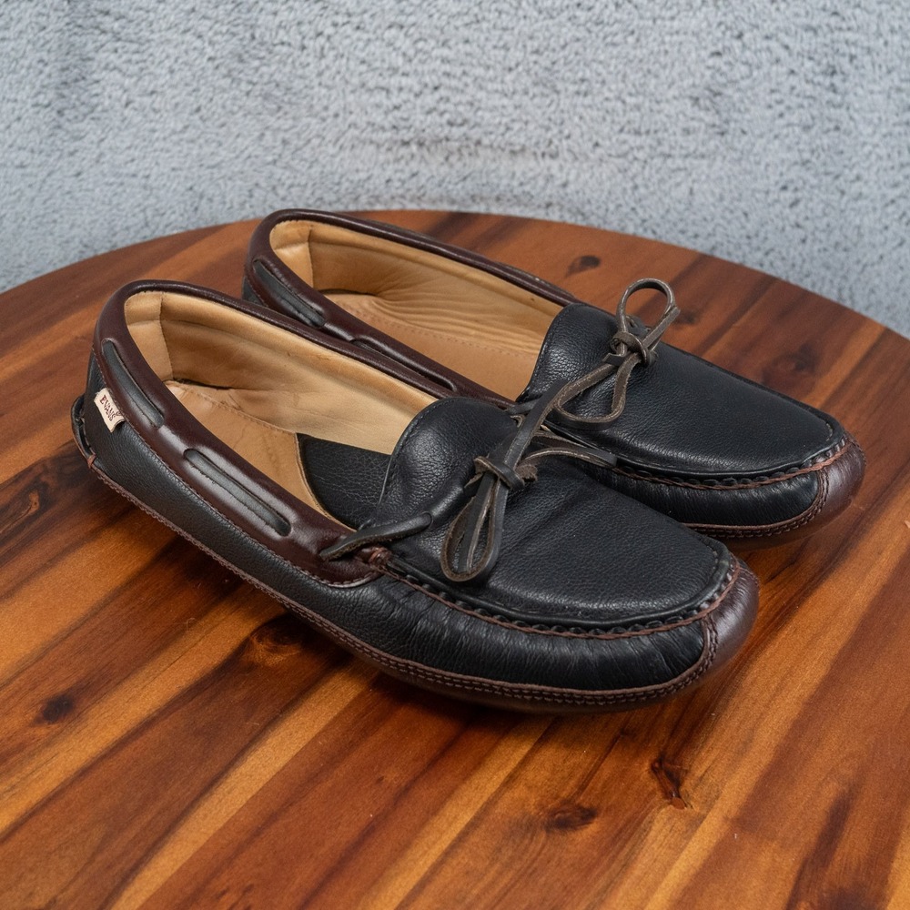 LB Evans Duke Two Tone Leather Moccasin Slippers 9M Brazil House Loafers